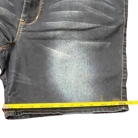 V.I.P. JEANS Dark Denim Shorts Plus-Size 22W Blue 5-Pockets High-Rise 7" Inseam - Picture 10 of 12